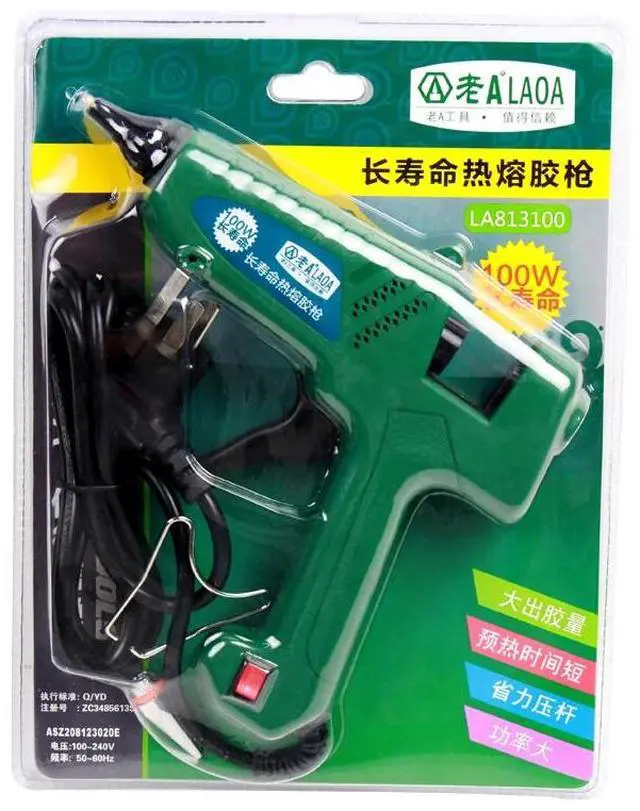 Alt view image 7 of 7 - First picture~ 100W Hot Melt Glue Gun Bag Set with 11mm Glue Sticks Industrial Thermo Electric Heat Temperature Repair Tool DIY(EU
red only glue gun
100W
)