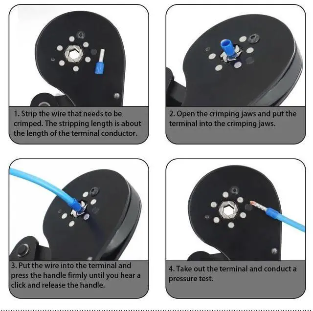 Alt view image 5 of 7 - First picture~YE 16-6 Crimping pliers 0.08-16mm2 Tubular terminals box Ferrule Crimping Tools Kit electrical High precision automatic clamp(Red, Silver YE16-6 1020H
)