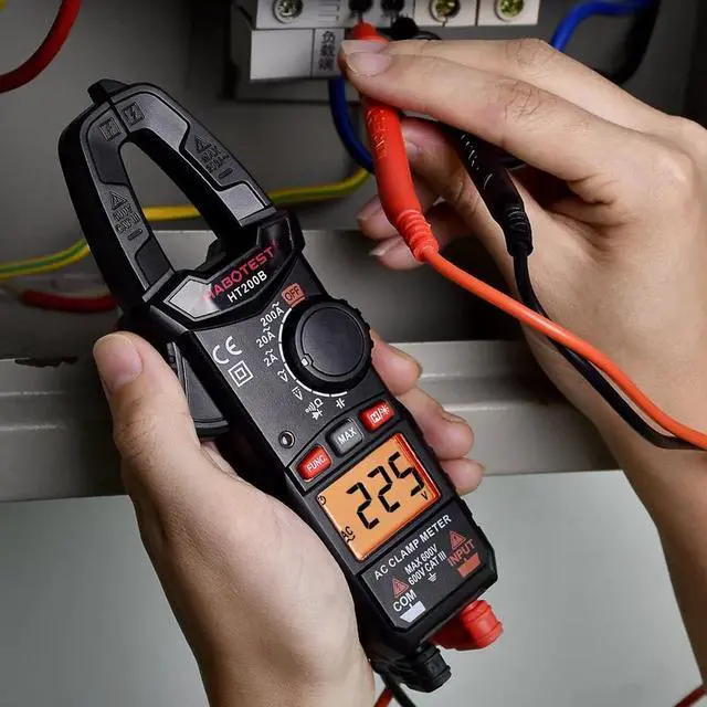 Alt view image 7 of 7 - First picture~ Electrician Tool Mini Digital Clamp Meter Current Voltage Ampere NCV Ohm Tester Ammeter Multimeter(Brown HT200A
)