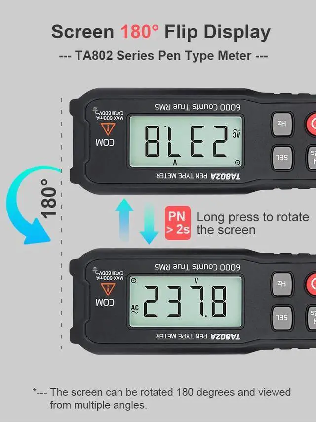 Alt view image 3 of 7 - First picture~ Smart pen Type Digital Multimeter AC/DC Voltage Current 6000 Counts True RMS Ohm Capacitance Logic Level Hz Meter Tools(Brown TA802B Smart
)