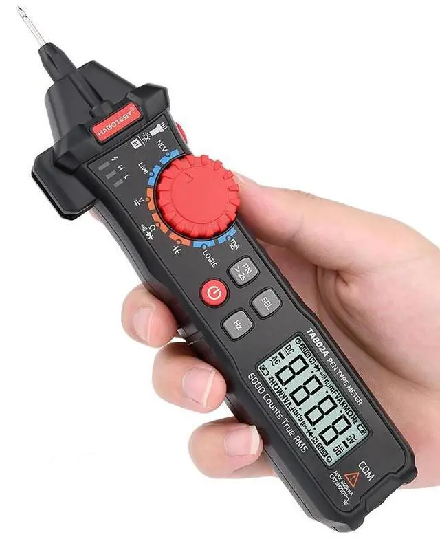 Alt view image 4 of 7 - First picture~ Smart pen Type Digital Multimeter AC/DC Voltage Current 6000 Counts True RMS Ohm Capacitance Logic Level Hz Meter Tools(Brown TA802B Smart
)