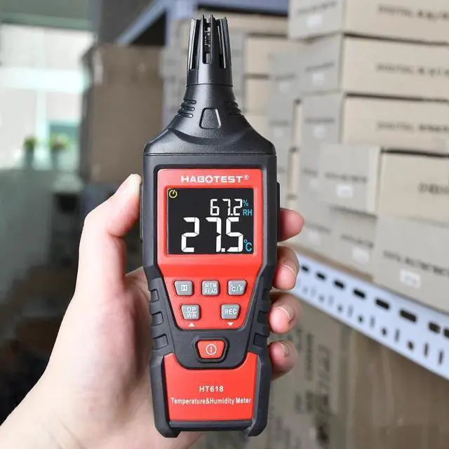 Alt view image 6 of 6 - First picture~ Digital Temperature Humidity Meter Hygrometer Wet Bulb Dew point Weather Station Thermometer Gauge pyrometers Tester(Gold HT618
)