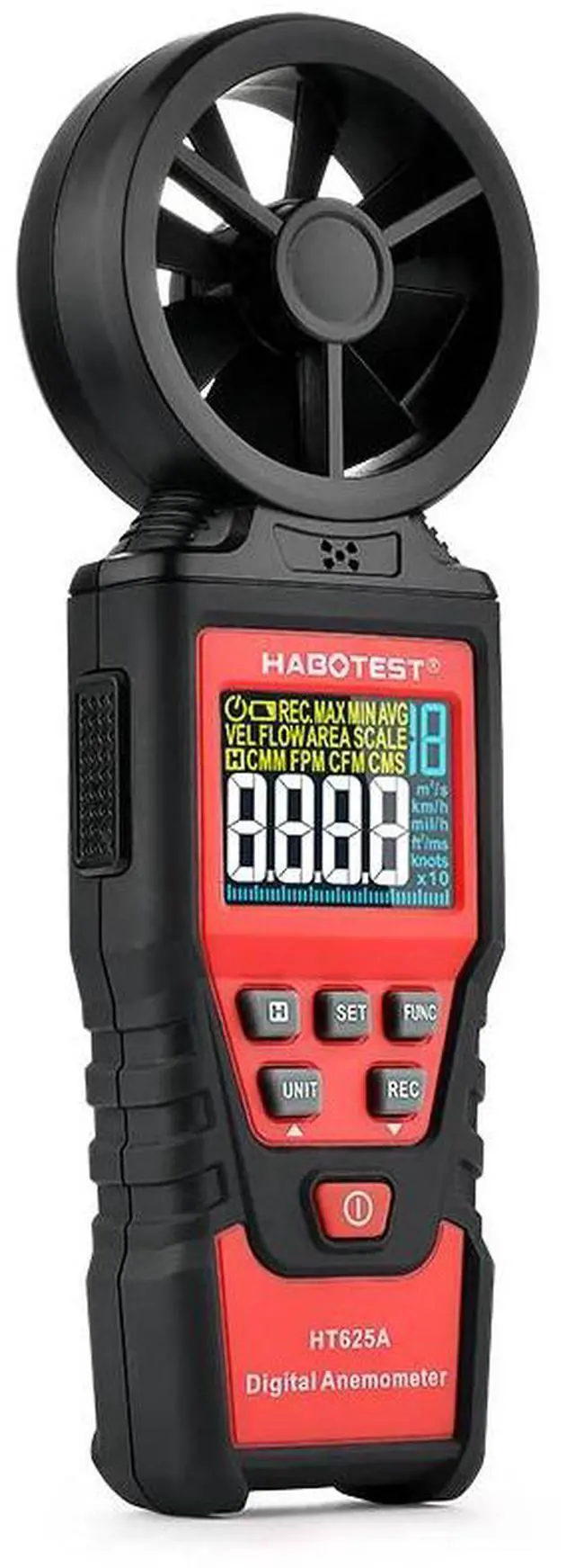 Alt view image 2 of 7 - First picture~ HT625 Handheld Color Display Digital Anemometers Wind Speed Gauge Meter Air Volume Speed Scale MAX MIN AVG Measuring(Orange HT625B with USB
)