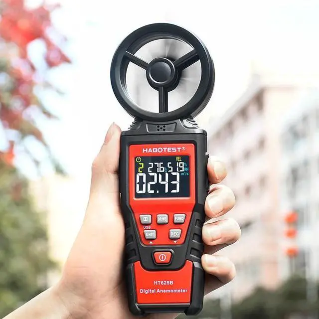 Alt view image 3 of 7 - First picture~ HT625 Handheld Color Display Digital Anemometers Wind Speed Gauge Meter Air Volume Speed Scale MAX MIN AVG Measuring(Orange HT625B with USB
)