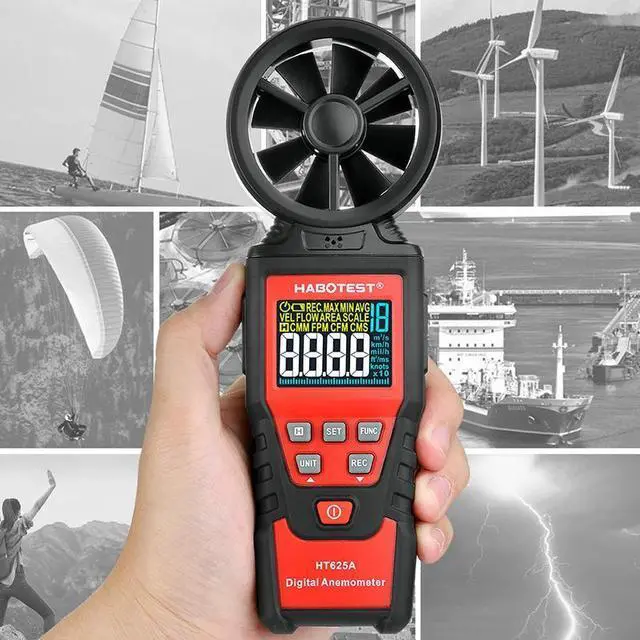 Alt view image 5 of 7 - First picture~ HT625 Handheld Color Display Digital Anemometers Wind Speed Gauge Meter Air Volume Speed Scale MAX MIN AVG Measuring(Orange HT625B with USB
)