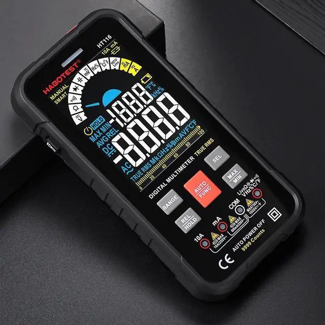 Alt view image 2 of 6 - First picture~professional Smart Multimeter Digital HT116 Auto Range 1000V 10A Tester Ohm Hz Capacitance REL True RMS AC DC DMM Multitester