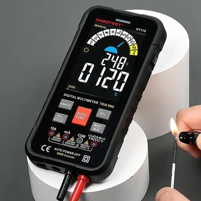 Alt view image 3 of 6 - First picture~professional Smart Multimeter Digital HT116 Auto Range 1000V 10A Tester Ohm Hz Capacitance REL True RMS AC DC DMM Multitester