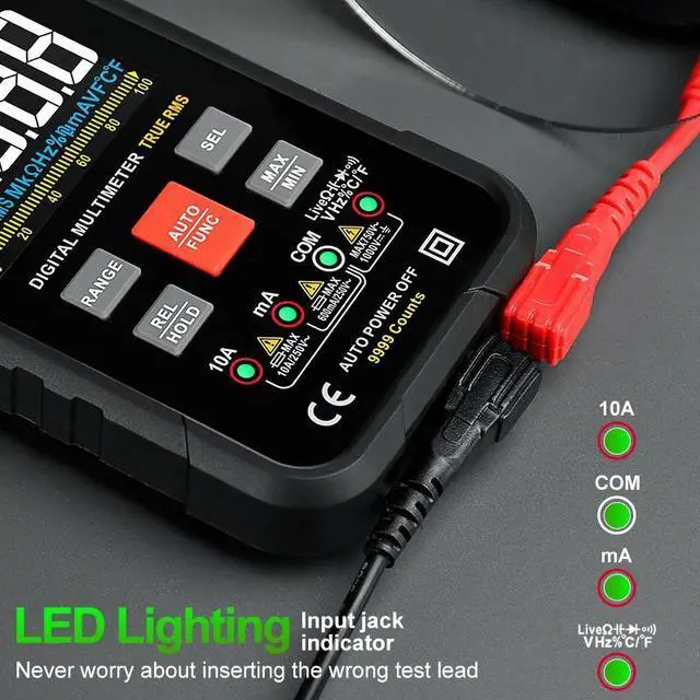 Alt view image 6 of 6 - First picture~professional Smart Multimeter Digital HT116 Auto Range 1000V 10A Tester Ohm Hz Capacitance REL True RMS AC DC DMM Multitester