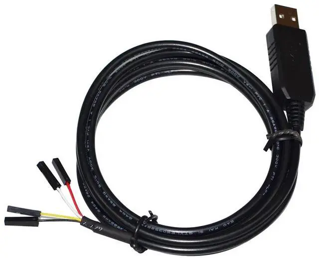 Main image of INDUSTRIAL FTDI FT232RL USB UART TTL 5V 3V3 TO 4PIN DEBUG DUPONT JUMPER DOWNLOAD CABLE TTL-232R-5V TTL-232R-3V3 VCC GND TXD RXD (TTL 5V)
(1.8M Length)