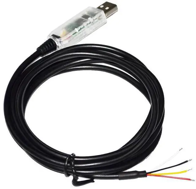 Alt view image 2 of 6 - INDUSTRIAL FTDI FT232RL CHIP USB TO 4 CORE 4PIN 4P WE WIRE END OPEN RS485 CONVERTER SERIAL CABLE COMPATIBLE USB-RS485-WE-1800-BT (Black USB Case)
3M Length