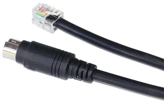 Alt view image 4 of 6 - 2M MINI DIN 6PIN TO RJ12 6P6C CONNECTOR CABLE FOR FANATEC PEDALS/SHIFTERS TO FANATEC WHEELS KABLE PS/2 TO RJ12 6PIN CABLE 
2M Length(2M Length)