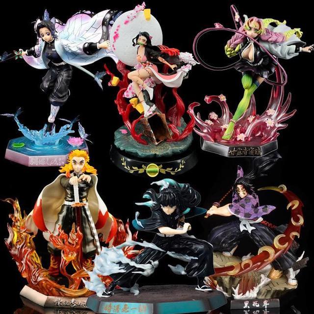 Demon Slayer Kimetsu No Yaiba Anime Collectible Action Figures Kamado  Tanjirou, Kamado Nezuko, Agatsuma Zenitsu, Kochou Shinobu, Kanroji Mitsuri