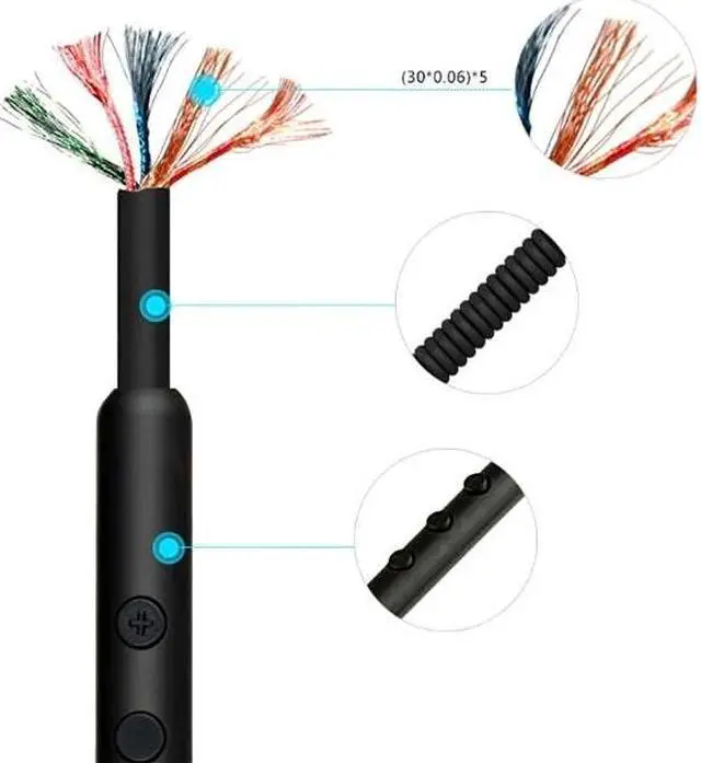 Alt view image 4 of 6 - Adapter 3.5MM Upgrade  Cable with in-Line Mic Remote Volume for s-ony- mdr-10r MDR-1A XB950 Z1000 MSR7 Headset