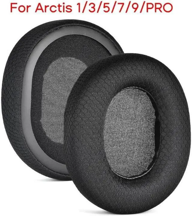 Alt view image 2 of 6 - Breathable Mesh Fabric Ear Pads for Arctis 1/3/5/7/9/PRO Headset Noise Cancelling Ear Pads Mesh Fabric Earpads Sleeves
