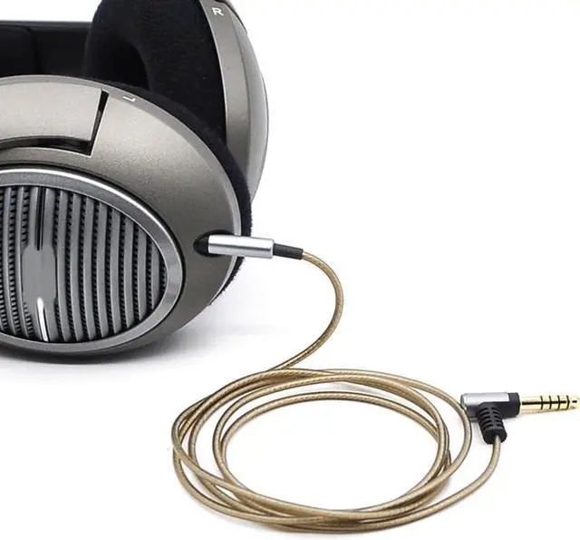 Alt view image 2 of 6 - Detachable Flexible Gaming Headphone Cable 4.4mm Noise Canceling Headset for HD598/se HD518 HD558 HD569 579 599