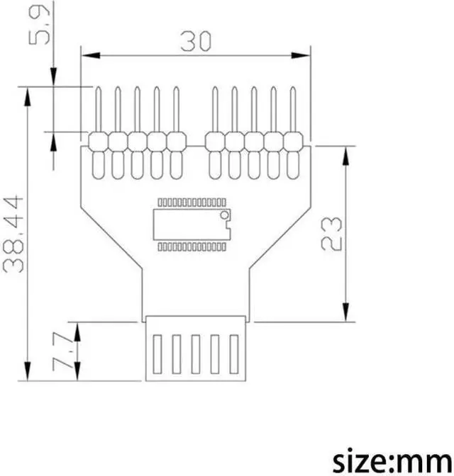 Alt view image 6 of 6 - USB 2.0 9 Pin Splitter Motherboard USB 9Pin Header 1 to 2 Extension Adapter 9-Pin USB HUB USB2.0 Connectors for RGB