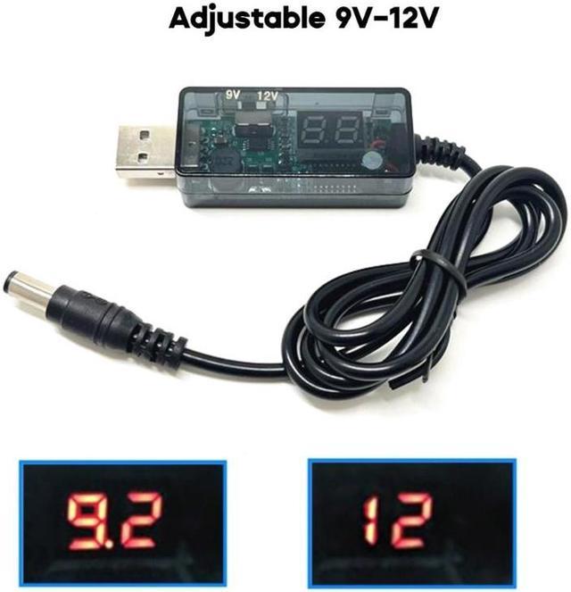 DC 5V-12V Boost Voltage Cable USB Converter Adapter Power Bank