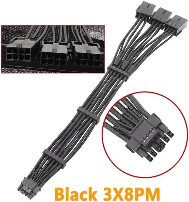 Main image of for RTX40 Series Graphics Card - 3x 8Pin Female to 12VHPWR PCIE 5.0 16Pin ATX3.0 600W Power Supply Cord 30CM(3X8PIN PM)