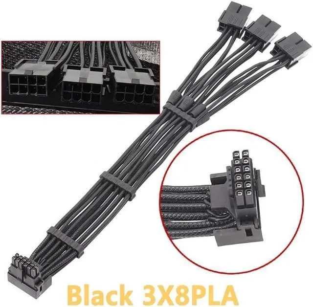 Main image of for RTX40 Series Graphics Card - 3x 8Pin Female to 12VHPWR PCIE 5.0 16Pin ATX3.0 600W Power Supply Cord 30CM(3X8PIN for PLA)