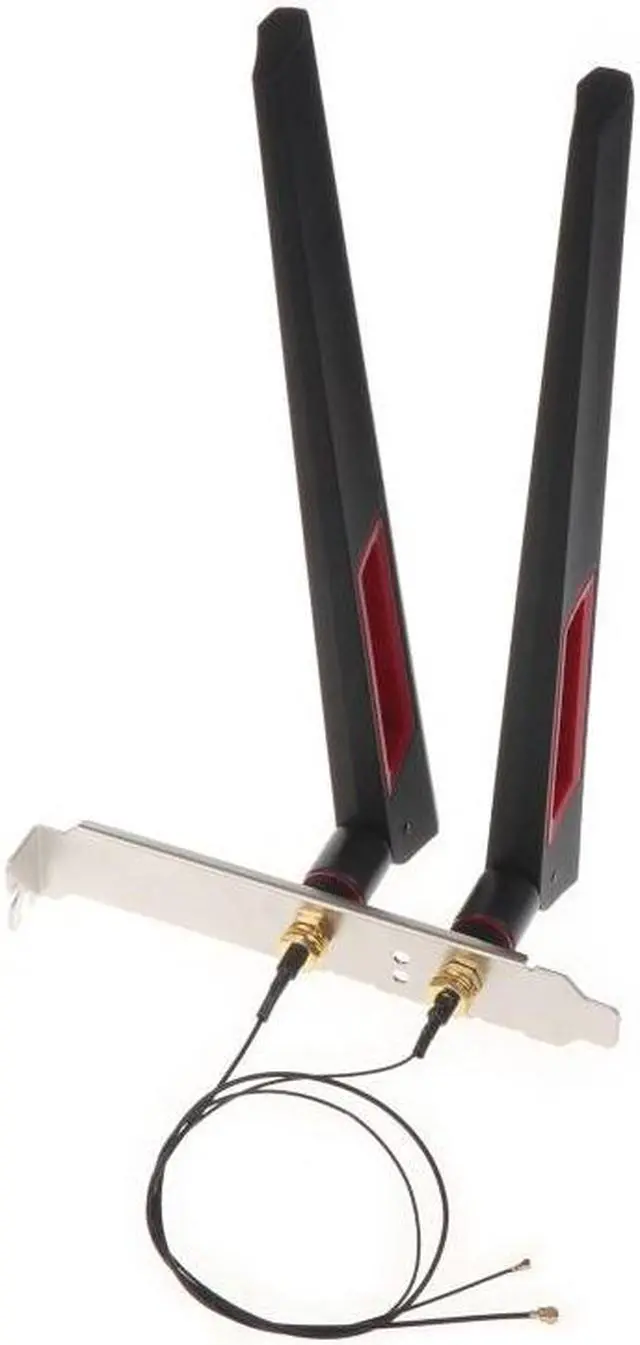 Alt view image 3 of 6 - 2x10Dbi Dual Band 2.4G/5GHz M.2 IPEX MHF4 20cm Cable to RP-SMA Pigtail Antenna Set For AX210 AX200 9260 NGFF WiFi