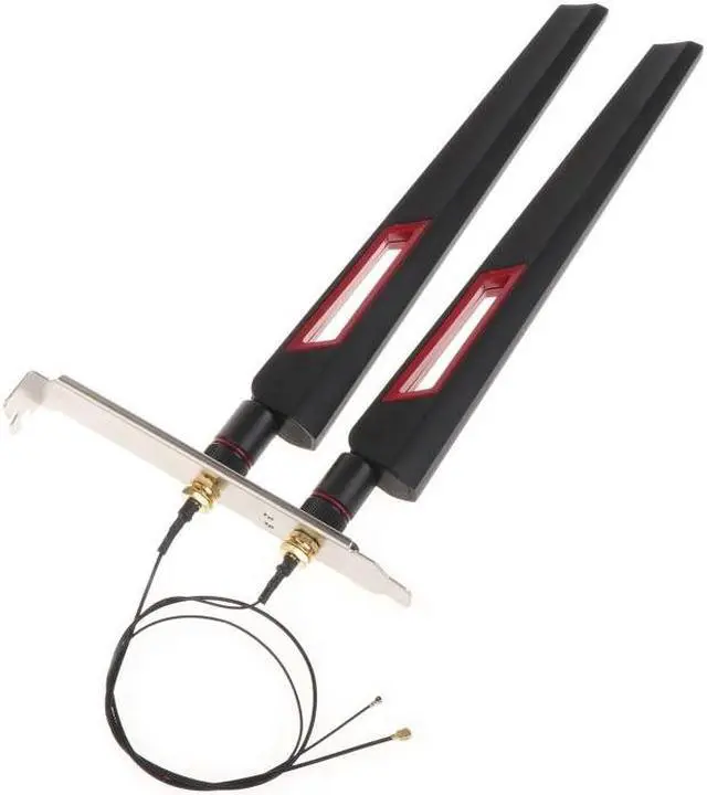 Alt view image 4 of 6 - 2x10Dbi Dual Band 2.4G/5GHz M.2 IPEX MHF4 20cm Cable to RP-SMA Pigtail Antenna Set For AX210 AX200 9260 NGFF WiFi