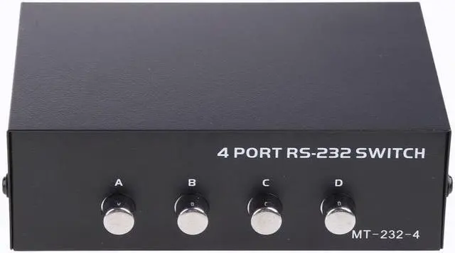 Main image of Metal Case 4 Port Manual Rs-232 Switch for Pc Sharing to Serial Device 4 in 1 Out for Computer Printer Communication
