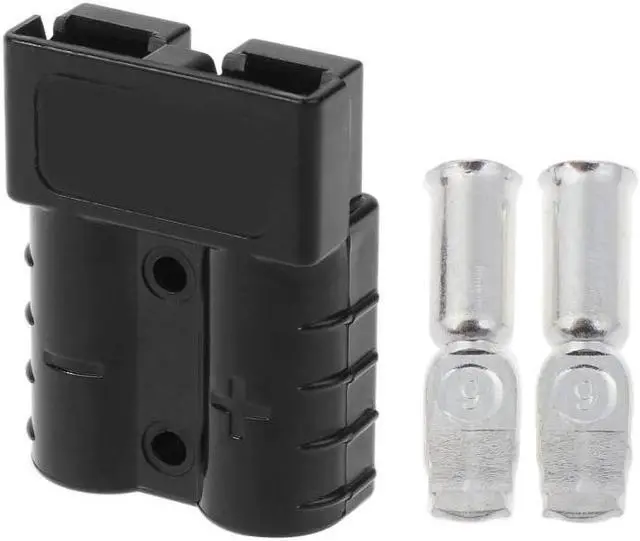 Main image of 1PC Quick Connect Plug 50A 600V Battery Connector Adapter Plug Winch Connector Plug with 2 Terminal Pins AccessoriesBlack