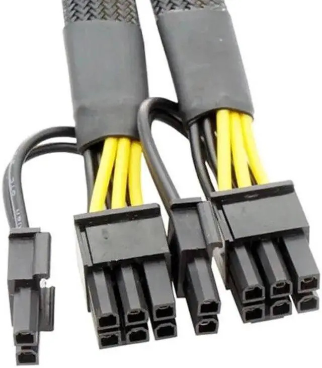 Alt view image 4 of 6 - GPU PCIe 6Pin Female to 2X 8Pin (6+2) Male PCIExpress Graphics Card Power Adapter 6P PCIE Extension Splitter Cable