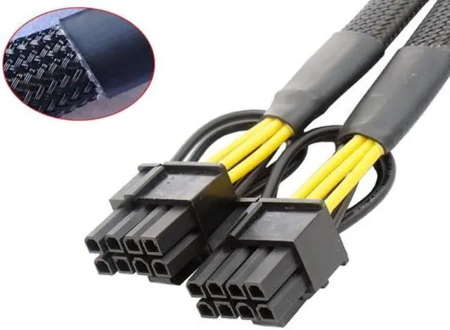 Alt view image 3 of 6 - GPU PCIe 6Pin Female to 2X 8Pin (6+2) Male PCIExpress Graphics Card Power Adapter 6P PCIE Extension Splitter Cable