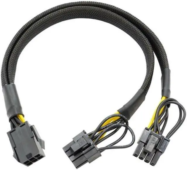 Main image of GPU PCIe 6Pin Female to 2X 8Pin (6+2) Male PCIExpress Graphics Card Power Adapter 6P PCIE Extension Splitter Cable