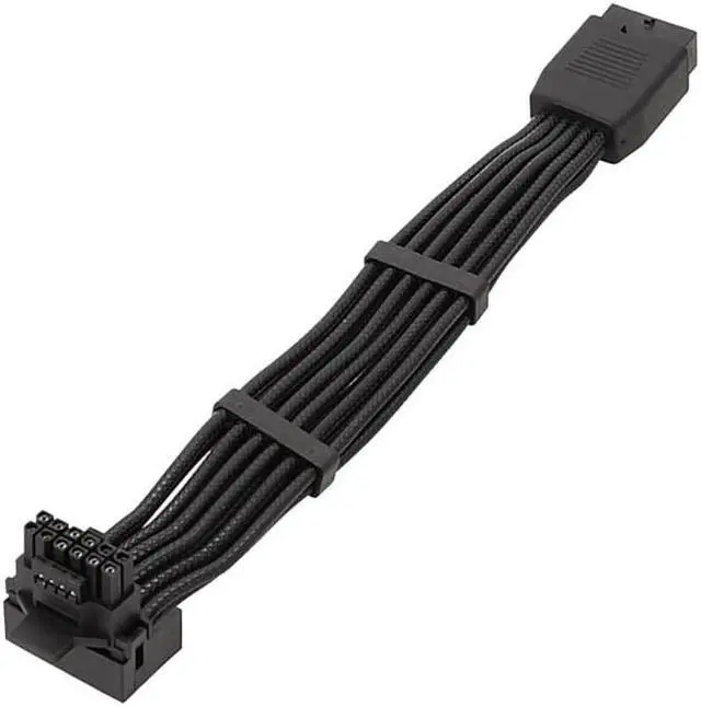 Main image of PCIE5.0 Elbow Cable 16Pin Video Card Cable with Flip Head Elbow Line ATX3.0 12VHPWR 600W Male to Female Converter 15cm(Black-B)