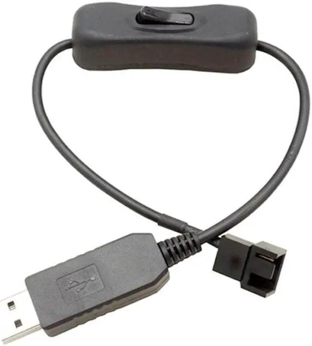 Main image of 34cm 4Pin USB Cable 5V To 12V Computer  Fan Power Supply Fan Adapter Cable with ON Off Switch Converter Cable(4pin)