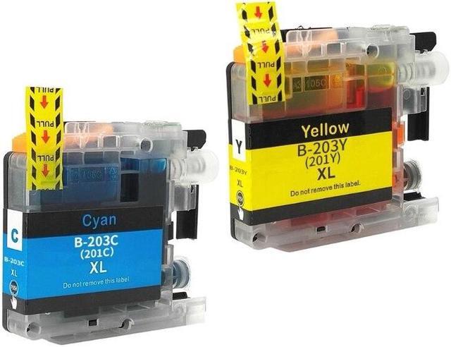 Alt view image 3 of 6 - 4Colors Ink Cartridge Replacement for Brother LC203XL LC201XL LC203 LC201 Inkjet Printer High Capacity ink Box Full Ink