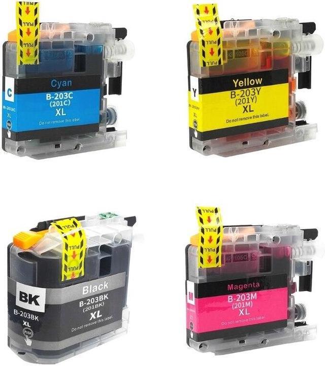Alt view image 4 of 6 - 4Colors Ink Cartridge Replacement for Brother LC203XL LC201XL LC203 LC201 Inkjet Printer High Capacity ink Box Full Ink