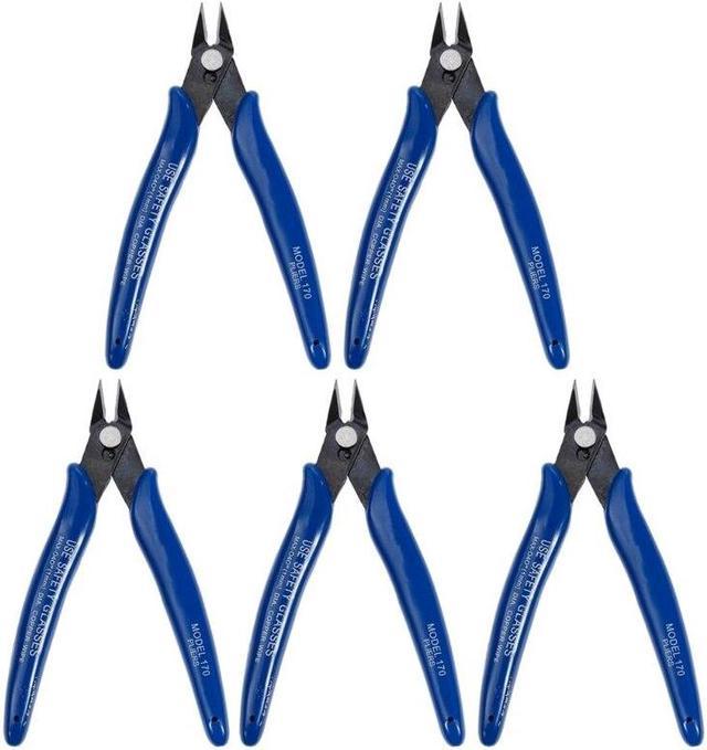 Precision Diagonal Side Cutter Wire Cutting Nippers, Wire Cutters Model 170  Blue 