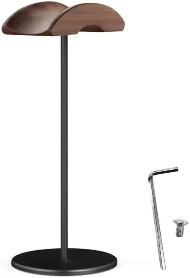 Main image of U-Shape Headset Rack on Desktop for Home Dlsplay Accessories in Walnut Wood(black)