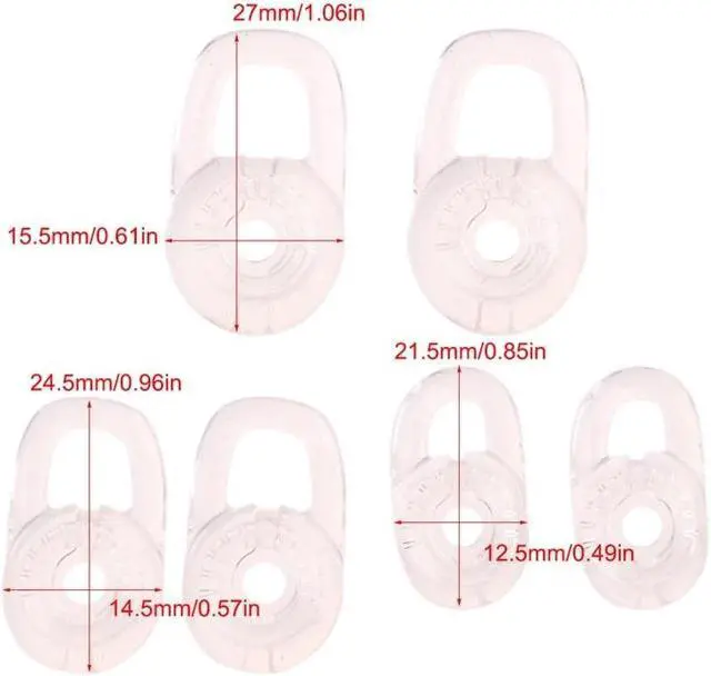 Alt view image 3 of 6 - Silicone Replacement Ear Bud Tips Clear Silicone Gels Virtual Surround Headset(Pink)