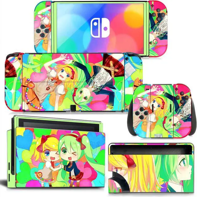Main image of Japanese Girl Cartoon Skin Sticker Decal for Switch NSConsole  Controller Dock Skin Vinyl Protective Film(1437)