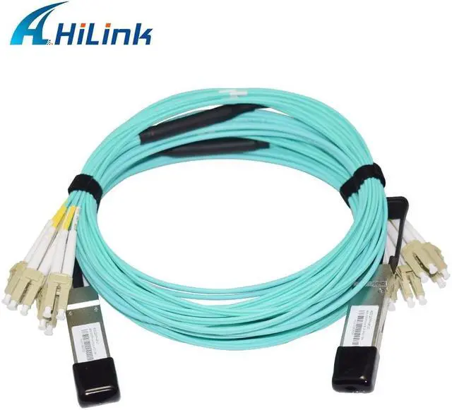Alt view image 2 of 6 - Compatible 40G QSFP + to 8*LC AOC 5M 40G QSFP+ to 4 Duplex LC Breakout Active Optical Cable