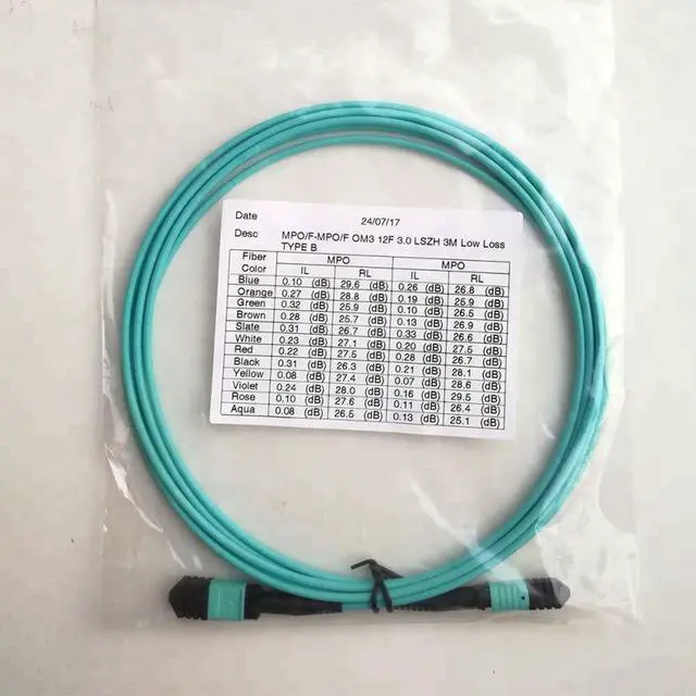 Alt view image 5 of 6 - FTTH Fiber Connecters Mpo Om3 Fiber Optic Mpo Patch Cable 12 Cores Mpo Fiber Patch Cord Simplex Mode