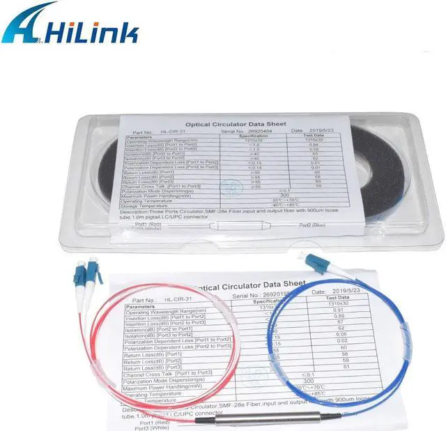 Alt view image 2 of 6 - 1310nm, 1550nm 3 Ports Polarization Insensitive Optical Circulator, Steel Type/ABS Box Type Fiber Optic Circulator For DWDM