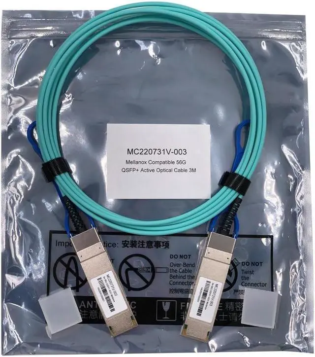 Alt view image 2 of 6 - High speed 56G QSFP+ AOC Cable 3M InfiniBand Active Optical Cable Compatible Mellanox MC220731V-003