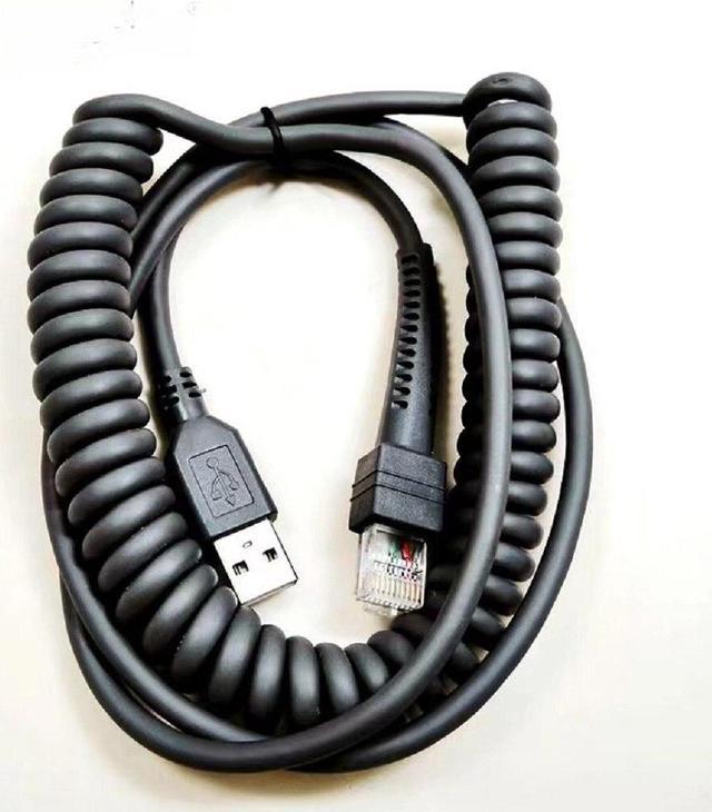 20FT USB 2.0 TO RJ50 PLUG SCANNER CABLE SPRING WIRE FOR DATALOGIC