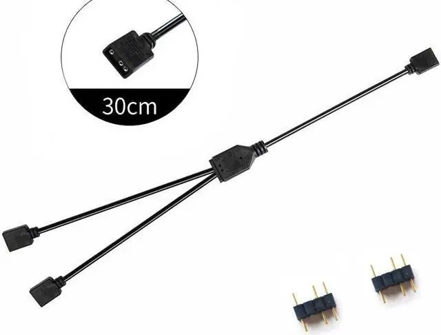 Main image of ARGB 5V 3Pin Extension Cable Adapter 30cm 1 To 1 2 3 4 5 12v 4pin RGB Splitter Cable(5V 1 to 2)(5V)
