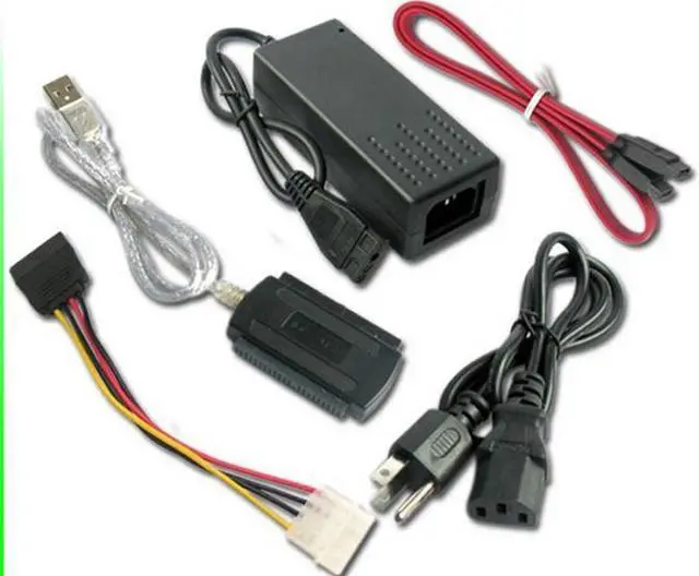 Main image of SATA PATA IDE Drive To USB 2.0 Adapter Cable Converter for HDD 2.5" 3.5" Hard Drive with External AC Power Adapter EU/US Plug