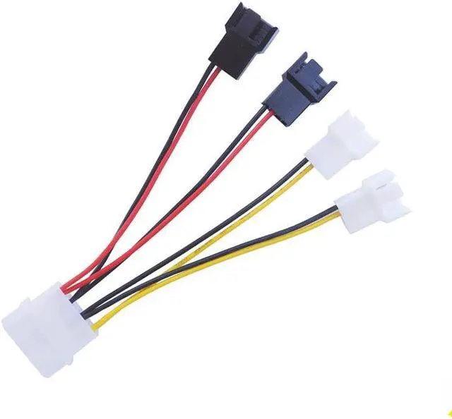 Main image of 1pcs/lot Computer Cooling Fan Power Cables 4Pin Molex To 3Pin Fan Power Cable Adapter Connector 12v*2/5v*2 for CPU PC Case Fan