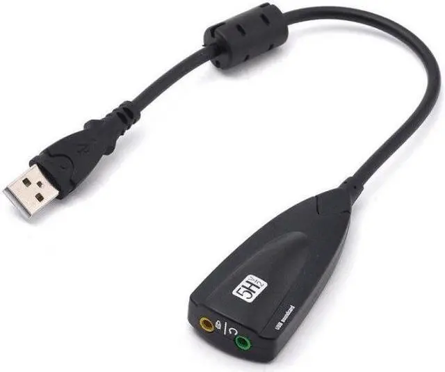 Main image of USB 2.0 Sound Card 5HV2 External 7.1 Channel Adapter with 3D Virtual Audio Sound Track Headset Microphone 3.5 Jack for Laptop PCBlack
