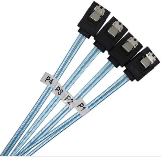 Main image of 2 Kinds SATA III Cable 12Gbps 7pin Female Straight To Straight Angle Female Data Cable with Locking Latch 0.5m 1m Blue(4sata-0.5M)