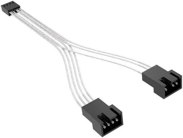 Main image of Desktop Computer Fan CPU PWM Extension Cable 4Pin Extension Cable 2 Silver Plated Copper Wire(1 to2)