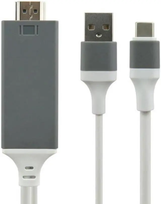 Main image of USB C To HDMI-compatible Cable USB 3.1 To HDMI-compatible 4K Adapter Cables for S-amsung G-alaxy S9/S8 Hu-awei USB-C Cable(white)